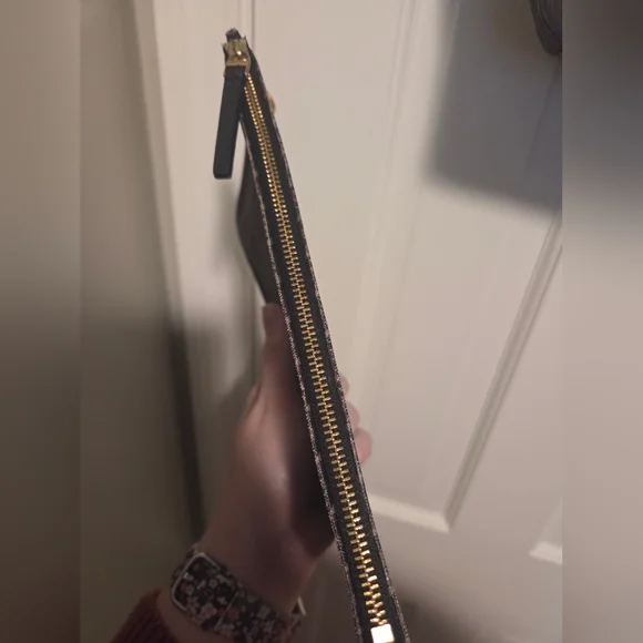 Black and Brown Tory Burch Tote Bag with Pouch - Picture 5 of 16